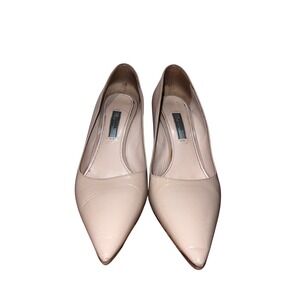 Prada‎ Cream Heels Classic Pointed-Toe Pumps Shoes 37.5